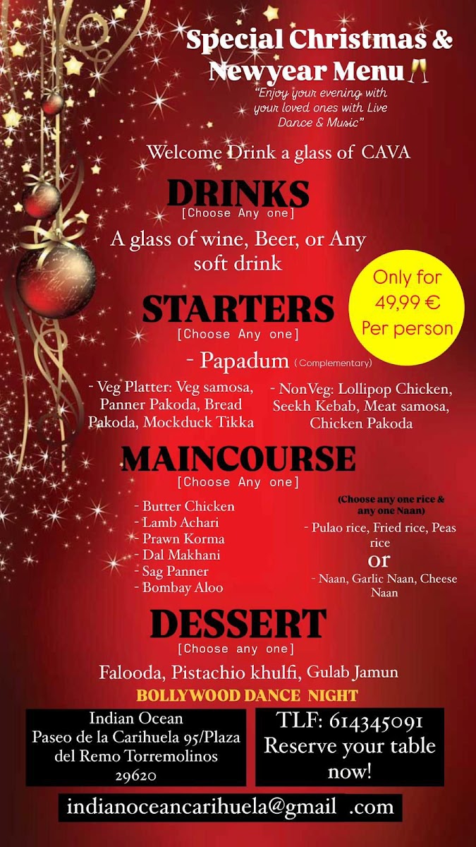 Menu Indian Ocean Carihuela - Indian Restaurant-2